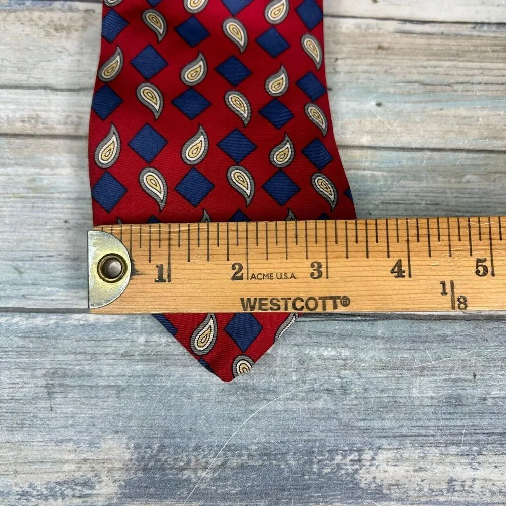 Brooks Brothers Makers Vintage Men Neck Tie Paisley Red Silk Made USA Mens‎